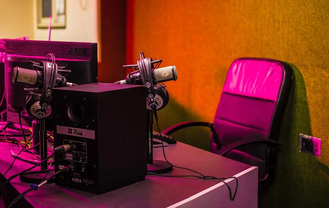 HYAI 89.5FM's on-air studio desk in Kaduna